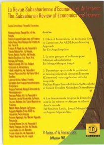 Revue subsaharienne d'économie et de finance/ the subsaharian review of economics and finance n.6 - février 2016