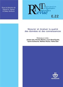 Revue des nouvelles technologies de l'information, n°E-22 : Mesurer et évaluer la qualité des données et des connaissances