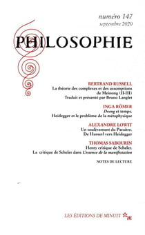 Revue Philosophie n.147 : Septembre 2020