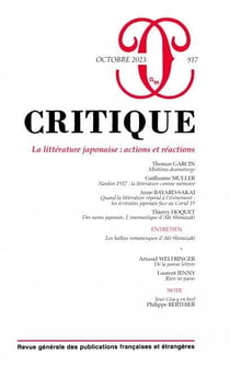 Revue Critique n.917 : La littérature japonaise : actions et réactions
