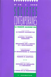 SOCIETES CONTEMPORAINES n.38 : la parenté aujourd'hui