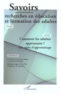 Savoirs n.2 : comment les adultes apprennent ? les styles d'apprentissage