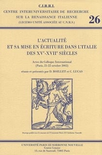 L'actualité et sa mise en écriture dans l'Italie des XV-XVII siècles