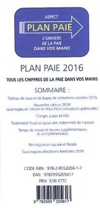 Plan paie 2016 - tous les chiffres de la paie dans vos mains