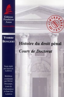 Histoire du droit pénal - cours de doctorat