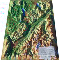 Carte en relief des Bauges-Belledonne-Chartreuse