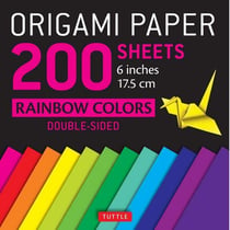 Origami Paper 200 sheets Rainbow Colors 6" (15 cm) /anglais