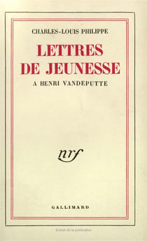 Lettres de jeunesse a henry vandeputte