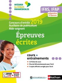 Concours d'entrée auxiliaire de puériculture aide-soignant - ifas, ifap (édition 2019)