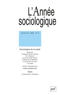 Revue L'Année sociologique n.2 : sociologies de la santé (2e édition)