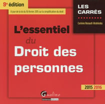 L'essentiel du droit des personnes (édition 2015-2016)