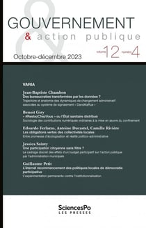 Revue gouvernement et action publique n.12
