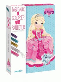 Une, deux, trois... princesses - tableaux à colorer et à pailleter