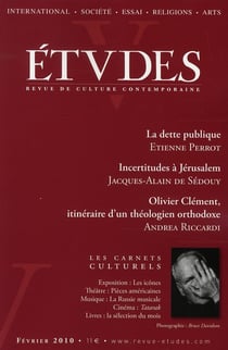Revue etudes assas - la dette publique - incertitudes à jérusalem - olivier clément, itinéraire d'un théologien orthodoxe