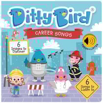 Ditty Bird : Livre musical sensoriel bébé des comptines sur les métiers : Pompier, astronaute, we are going to the moon