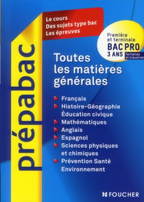 Prépabac - toutes les matières générales - bac pro 3 ans tertiaires et industriels.