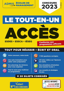 Le tout-en-un accès : 18 sujets corrigés - 20 tutos offerts - ESDES, ESSCA, IESEG - concours 2023