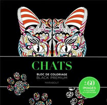 Black premium - chats - bloc de coloriage
