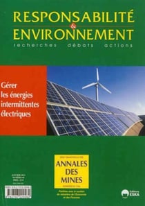 REVUE RESPONSABILITE & ENVIRONNEMENT : RE N 69 - JANVIER 2013 - GERER LES ENERGIES INTERMITTENTES ELECTRIQUES