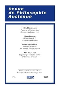 Revue de philosophie ancienne n.2017/2 - varia