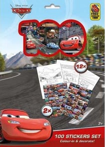 100 autocollants et 12 coloriages disney - cars