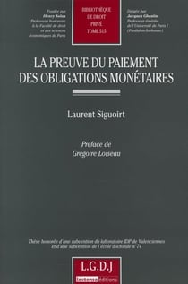 La preuve du paiement des obligations monétaires