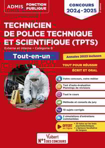 Concours TPTS : Technicien de police technique et scientifique - Catégorie B - Tout-en-un - Externe (édition 2024/2025)