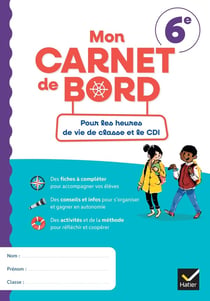 Mon carnet de bord pour les heures de vie de classe et le CDI - 6e