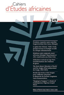 Cahiers d'études africaines n.249