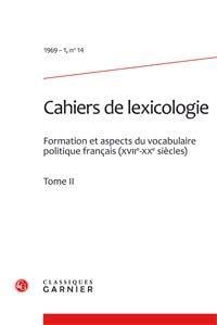 Cahiers de lexicologie n.14 : 1969-1