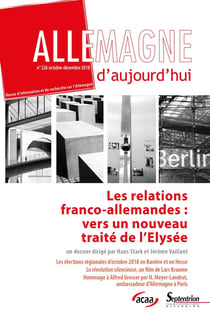 Allemagne d'aujourd'hui : les relations franco-allemandes : vers un nouveau traité de l'Elysée