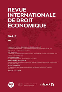 Revue internationale de droit économique 2018/4 - Varia