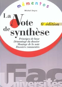 Memento la note de synthese