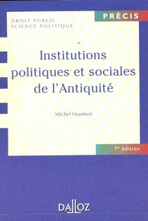Institutions politiques et sociales de l'antiquite