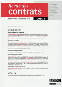 Revue des contrats : 4/2014