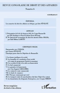 REVUE CONGOLAISE DE DROIT ET DES AFFAIRES n.2011/6