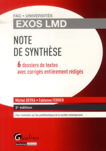 Exercices corrigés de note de synthèse (3e édition)
