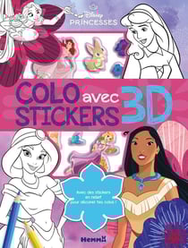 Disney Princesses - Colo avec stickers 3D