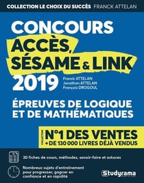 Concours ACCES, Sésame et Link - épreuves de logique et de mathématiques (concours 2019)