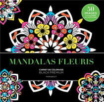Black premium : mandalas fleuris