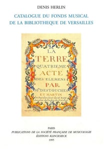 Catalogue du fond musical de la bibliothèque de versailles