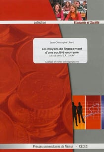 Les moyens de financement d'une société anonyme (corrigé)