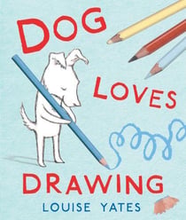 Dog loves drawing