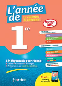 L'année de : spécialités sciences humaines / mathématiques - enseignements communs - 1re (édition 2019)