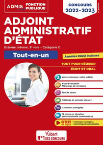 Concours adjoint administratif d'Etat : catégorie C - tout-en-un - concours 2022-2023