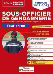 Concours sous-officier de gendarmerie : categorie B - tout-en-un - 20 tutos offerts - gendarme externe, interne et 3e voie - concours 2022-2023²
