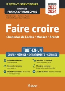 Faire croire : épreuve de français-philosophie - prépas scientifiques - concours 2023-2024