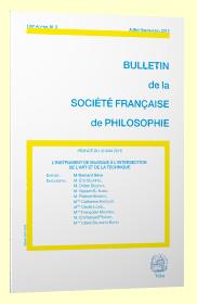 Bulletin de la societe francaise de philosophie - l'instrument de musique à l'intersection de l'art et de la technique