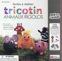 La box créative - tricotin, animaux rigolos faciles à réaliser - coffret