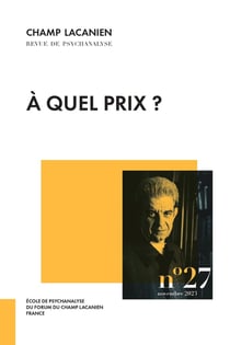 Revue champ lacanien n.27 : À quel prix ?